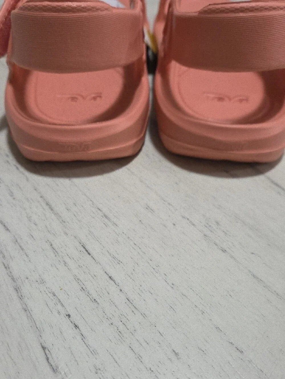 Teva Kids Coral Pink Slip-On Sandals with Heel Strap